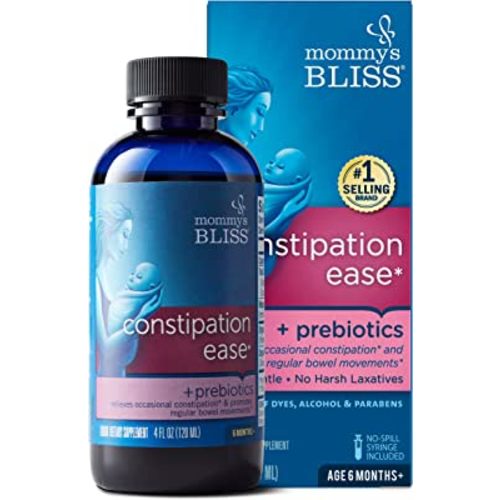Mommy's Bliss Constipation Ease + Prebiotics, Relieves Occasional Constipation, Gentle & Safe, No Harsh Laxatives, 4 Fl Oz Bottle (Pack of 1)