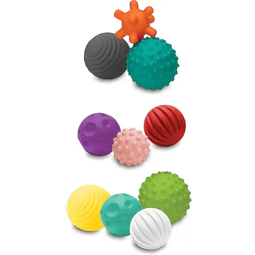 Infantino Textured Multi Ball Set - Toy for Sensory Exploration and Engagement for Ages 6 Months and up, 10 Piece Set, Small