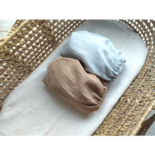 Organic Muslin Bassinet Sheet: Cotton Double Gauze Fitted Crib Sheets for Custom Size