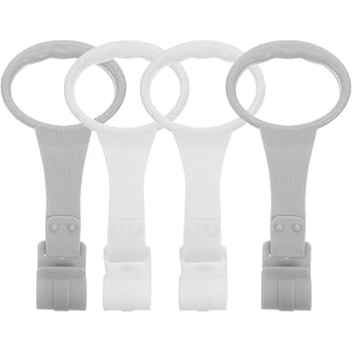 4Pcs Baby Playpen Pull up Rings,Pull up Rings for Playpen Baby Walking Exercise Assistant Tools for Infant Toddler Practice (2 Gray & 2 White)