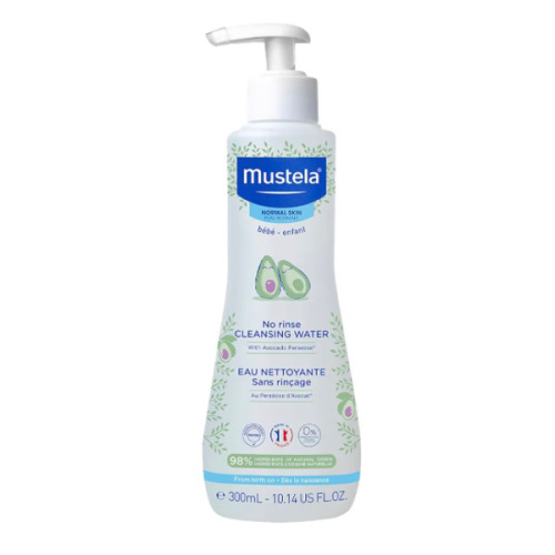 Mustela Baby Cleansing Water - No-Rinse Micellar Water - with Natural Avocado & Aloe Vera - for Baby's Face, Body & Diaper - 1 or 2-Pack - Various Sizes