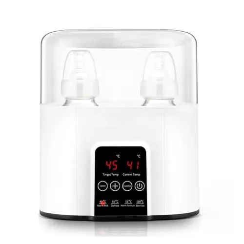 Baby Bottle Warmer – Dual Bottle Heating for Formula, Breastmilk & Baby Food, Steam Sterilizer for Bottles and Pacifiers, Accurate Temp Control for Safe, Gentle Warming