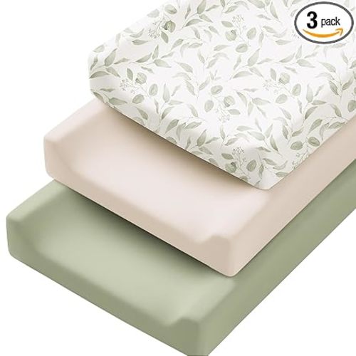 Konssy 3 Pack Stretchy Changing Pad Covers, 32"x16" Changing Table Sheets
