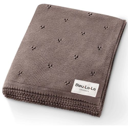 Bleu La La Luxury 100% Organic Cotton Baby Receiving Swaddle Blanket for Infants Boys and Girls - Milk Chocolate