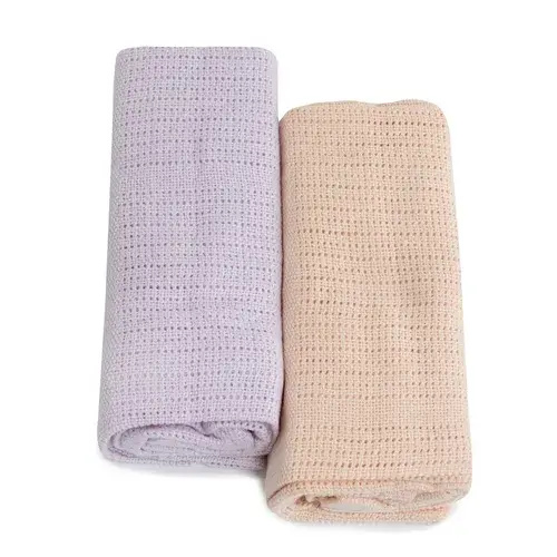Bubba Blue Nordic Cellular Blanket 2 Pack Peach/Lilac | Baby Bunting AU