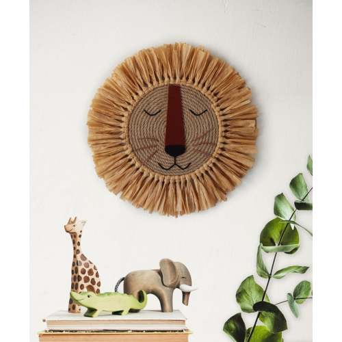 Lion Face Wall Hanging Lion Raffia Wall Hanging Boho - Etsy