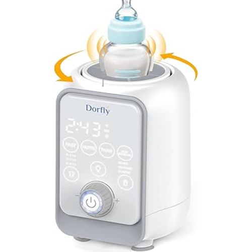 Swirlable Baby Bottle Warmer 3 Mins Fast Bottle Warmer 9 in 1 Bottle Warmer for Breastmilk & Formula Accurate Tempertature Control Milk Warmer for Baby with Night Light for Bedroom