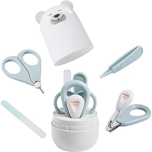 Baby Nail Clippers Set with Cute Case, Infant Fingernail and Toenail File Kit for Newborn Manicure and Pedicure, New Mom Grooming Gift