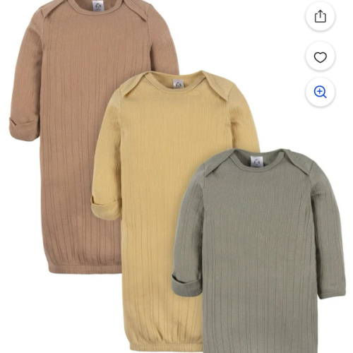 Gerber Baby Neutral Long Sleeve Gowns, 3-Pack, Sizes Newborn - 0/3 Months - Walmart.com