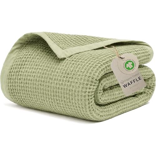Queen 100% Organic Cotton Waffle Blanket