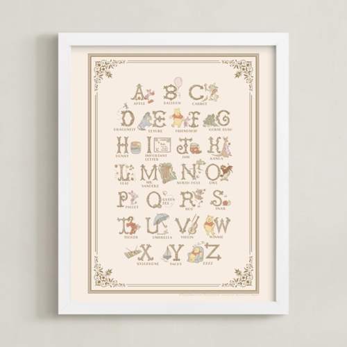 Disney's Pooh Alphabet Disney Open Edition Children's Art Print by Teju Reval