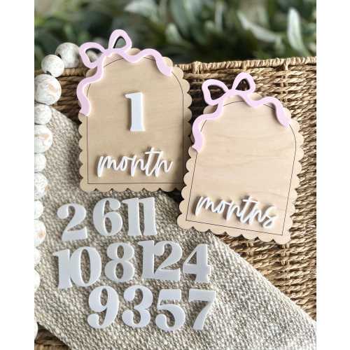 Bow Milestone Sign Set, Bow Monthly Milestones, Bow, Baby Milestone Signs, Baby Girl, Baby Shower Gift, New Baby Gift, Baby Monthly Photos