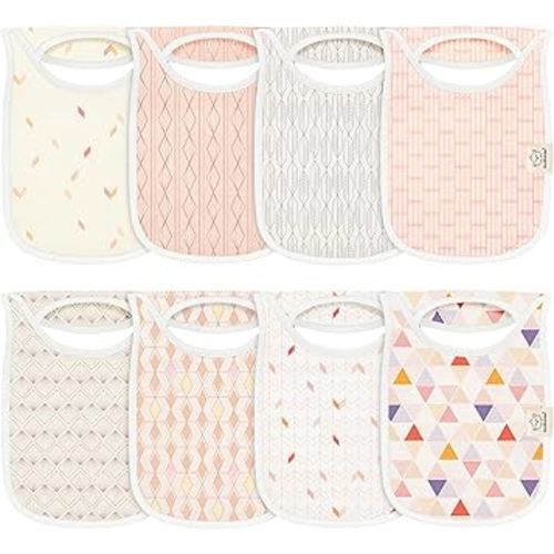 8-Pack Baby Bibs for Boys, Girls - Pullover Bibs for Drooling Teething Baby Girl & Boy Toddler, Newborn, Soft & Absorbent, Cute Colors, Large Torso Coverage Keep Infant Clean & Dry (Prism)