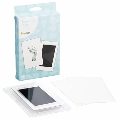 Pearhead Newborn Baby Handprint or Footprint “Clean-Touch” Ink Pad, Black - Clean-Touch Ink Pad, Black