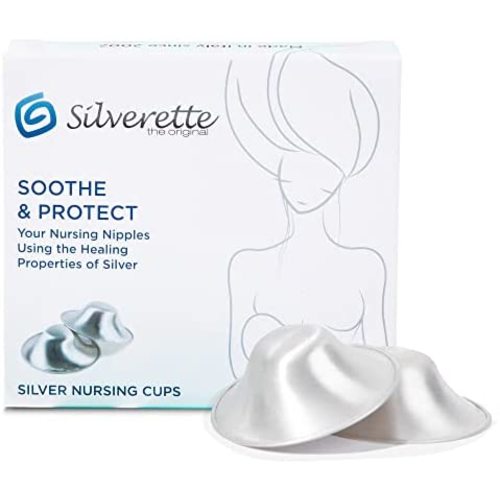 Silverette The Original Silver Nursing Cups - Soothing Sore Or Cracked Nipples with Silver