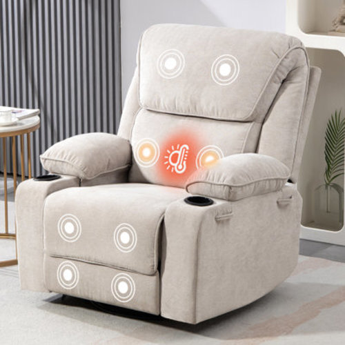 Latitude Run® Modern Swivel and Rocking Recliner with Heating and Massage | Wayfair