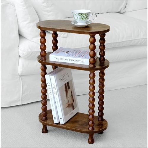 LwellDwell 3-Tier Narrow Side Table, Slim End Table for Small Spaces