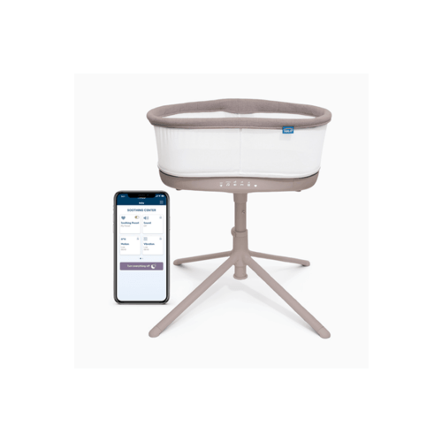 BassiNest Connected Swivel Sleeper 3.0 - Smart Bassinet with AutoSoothe, 360° Swivel, Cry Detection, Rocking, Vibration & Soothing Sounds, Easy Lowering Wall
