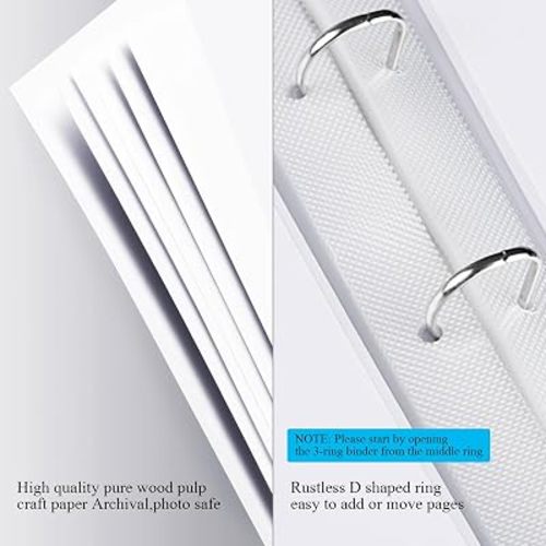 1DOT2 12x12 Inch Large 3 Ring DIY Scrapbook Photo Album Journal with 30 Plastic Sleeves 60 Pages and Fabric Cover for Baby Travel Wedding Anniversary kids Adventure (Cyan Blue Cover/White Pages)