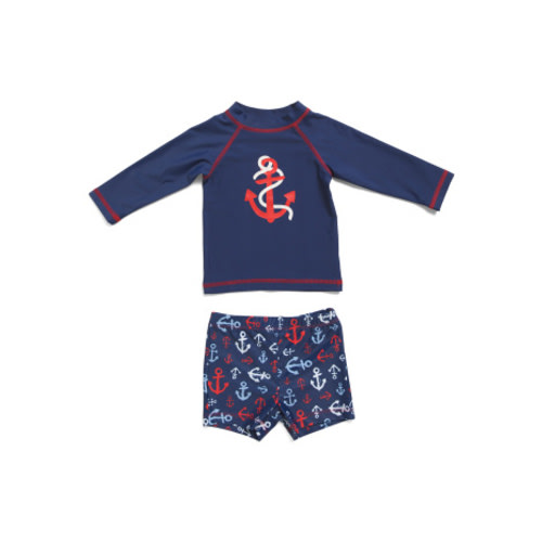 Infant Boys 2pc Anchor Rashguard Swimsuit Set | Baby Boys (0-24m) | Marshalls