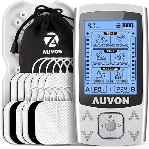 AUVON TENS Unit Muscle Stimulator for Pain Relief, Independent Dual-Channel