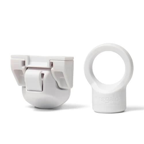 Regalo Safety Magnetic Cabinet Locks for Baby Proofing, Child Proof Cabinet & Drawer Locks with Key, Easy Install 3M Adhesive, White (4 Pack)