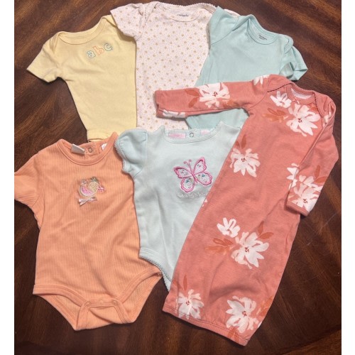 baby girl clothes 0-3 months Old 1 Bundle ( 6 Pcs. )