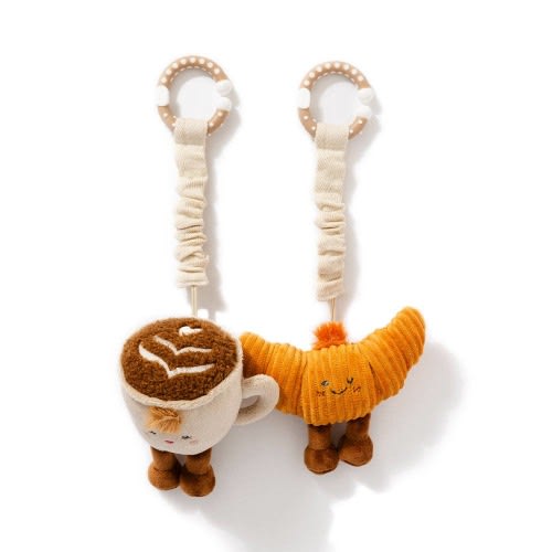2 Pack Mini Market Brunch Stroller Toys - Coffee & Croissant