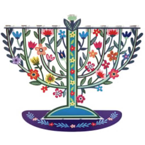 Dorit Judaica Fun & Floral Hanukkah Menorah, Hanukkah Gifts | Judaica Web Store
