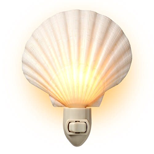 Tumbler Home Real Sea Shell Beach Night Light for Coastal Beach Home Decor | Seashell decor for beachy room or coastal bathroom