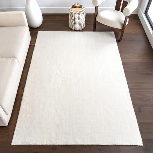 nuLOOM 8' x 10' Cozy Plush SuperiorWash Area Rug, Machine Washable, Non-Slip, Soft Fluffy Shag Carpet for Living Room Bedroom Kids Room Nursery Home Decor, Loni White