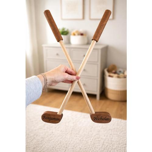 Wooden Golf Club Wall Decor: Rustic Man Cave or Nursery Art