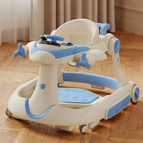 Kinder King 8-in-1 Baby Walker with Music & Lights, 3 Level Height Adjust