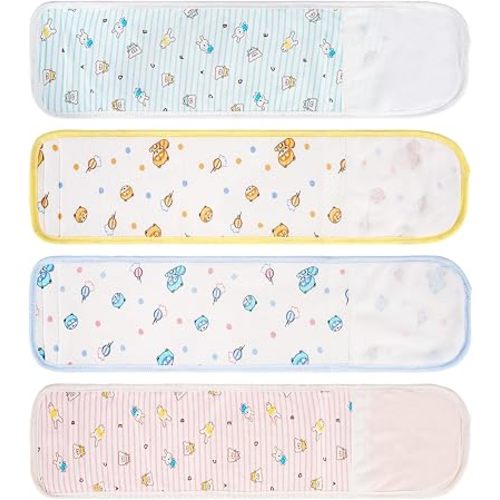 Liitrton 4 PCS Cartoon Pattern Cotton Baby Infant Umbilical Cord Belly Band for 0-12 months (Random Color,Printed Animal)