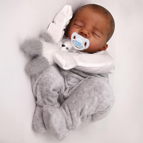 CHAREX Realistic Reborn Baby Dolls Black,18" African American Real Life Boy | Weighted Soft Cloth Body, Poseable Limbs, Realistic Details, Complete Accessories, Handmade Toy for Kids Age 3+ and Collector