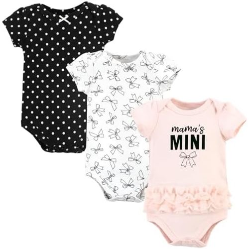 Hudson Baby Baby Girls Cotton Bodysuits 3-pack