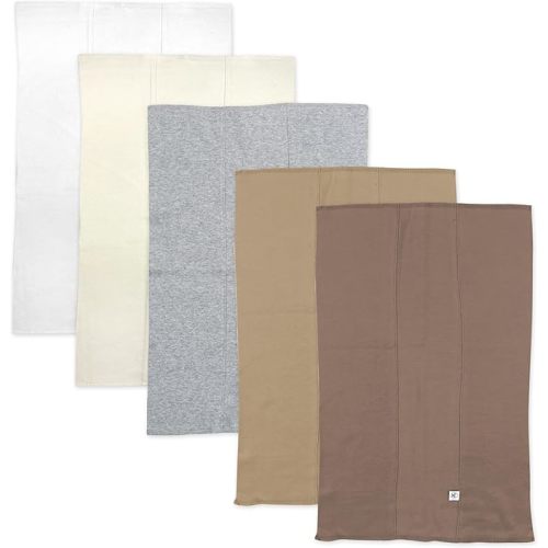 Tri-fold Knit Burp Cloths Soft Absorbent 100% Organic Cotton for Baby Boys, Girls