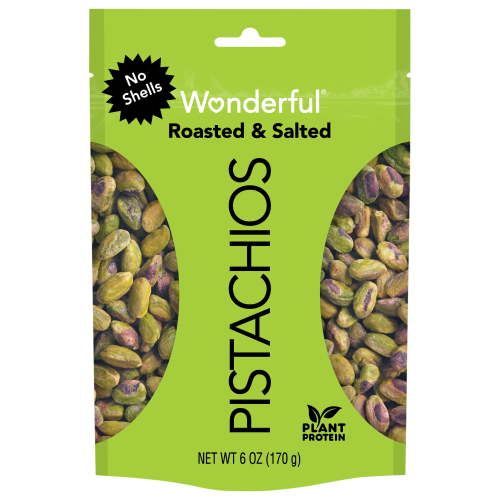 Wonderful Pistachios No Shells Roasted & Salted Nuts, 6 Ounce Bag