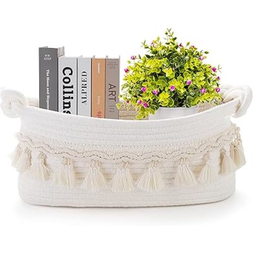 Small Basket for Gifts Empty, Woven Storage Cute Toilet Paper Storage Decorative Gift Basket Empty to Fill Baby Shower Nursery