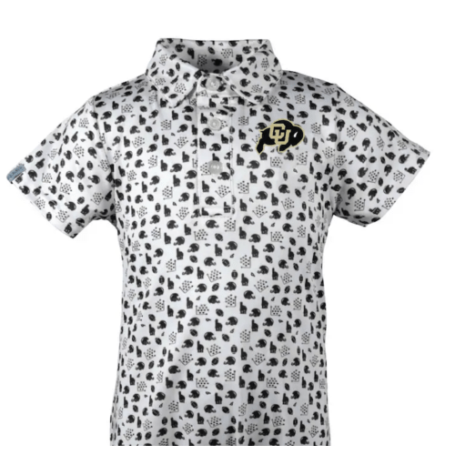 Colorado Buffaloes Garb Infant Earnest Polo Romper - White