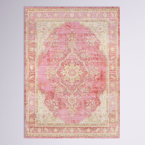 Langley Street® Allerone Oriental Pink Area Rug & Reviews | Wayfair