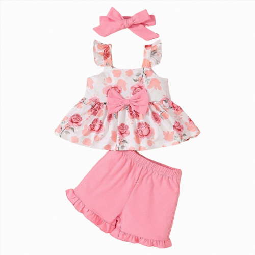 Leey-World Baby Girl Onesies Baby-girls Short Sleeve Bodysuits One-piece Cotton Baby Girl Onesies(Pink,18-24 Months)