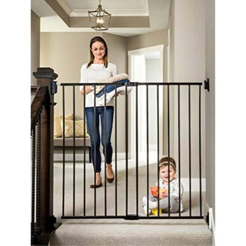 Regalo Extra Tall Baby Safety Gate for Stairways and Hallways, 38 Inch Tall, Black
