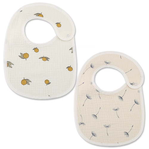 Baby Cotton Bib 2pcs Toddler Waterproof Saliva Towel Feeding Burp Cloth for Infant Girls Boys Baby Shower Gift