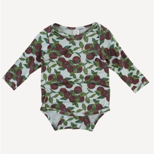 long sleeve lap neck bodysuit | apple branch | bamboo