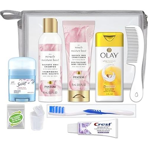 Convenience Kits International Women’s Deluxe Kit 10 PC Kit Featuring: Sulfate Free Hair, Face & Body, Oral Care, Travel-Size Travel Essentials