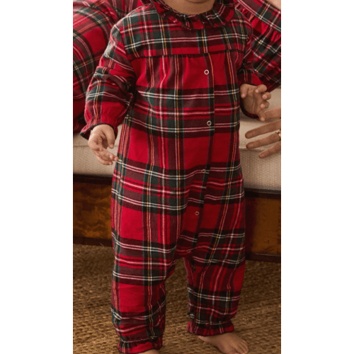 Baby's Brushed Twill Madeline Romper in Imperial Tartan