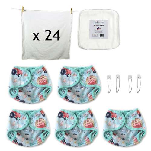 Cloth diaper kit for a small baby