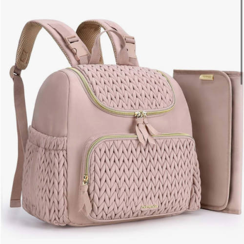 mommore Diaper Bag Small Diaper Backpack Stylish Baby Backpacks Travel Mini Maternity Bags with Insulated Pockets, Changing Pad, Stroller Straps
