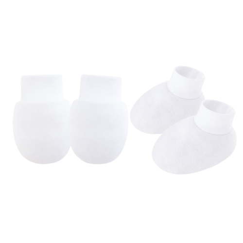 Newborns Anti Scratch Mittens and Socks Set Color Cotton Baby Hand & Foot Protectors Sleeve for 0-6 Months